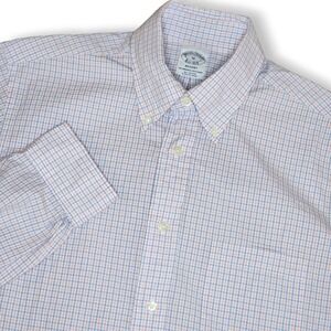 Brooks‎ Brothers Regent Mens Medium Pink Blue Multi Gingham Oxford Shirt NWT